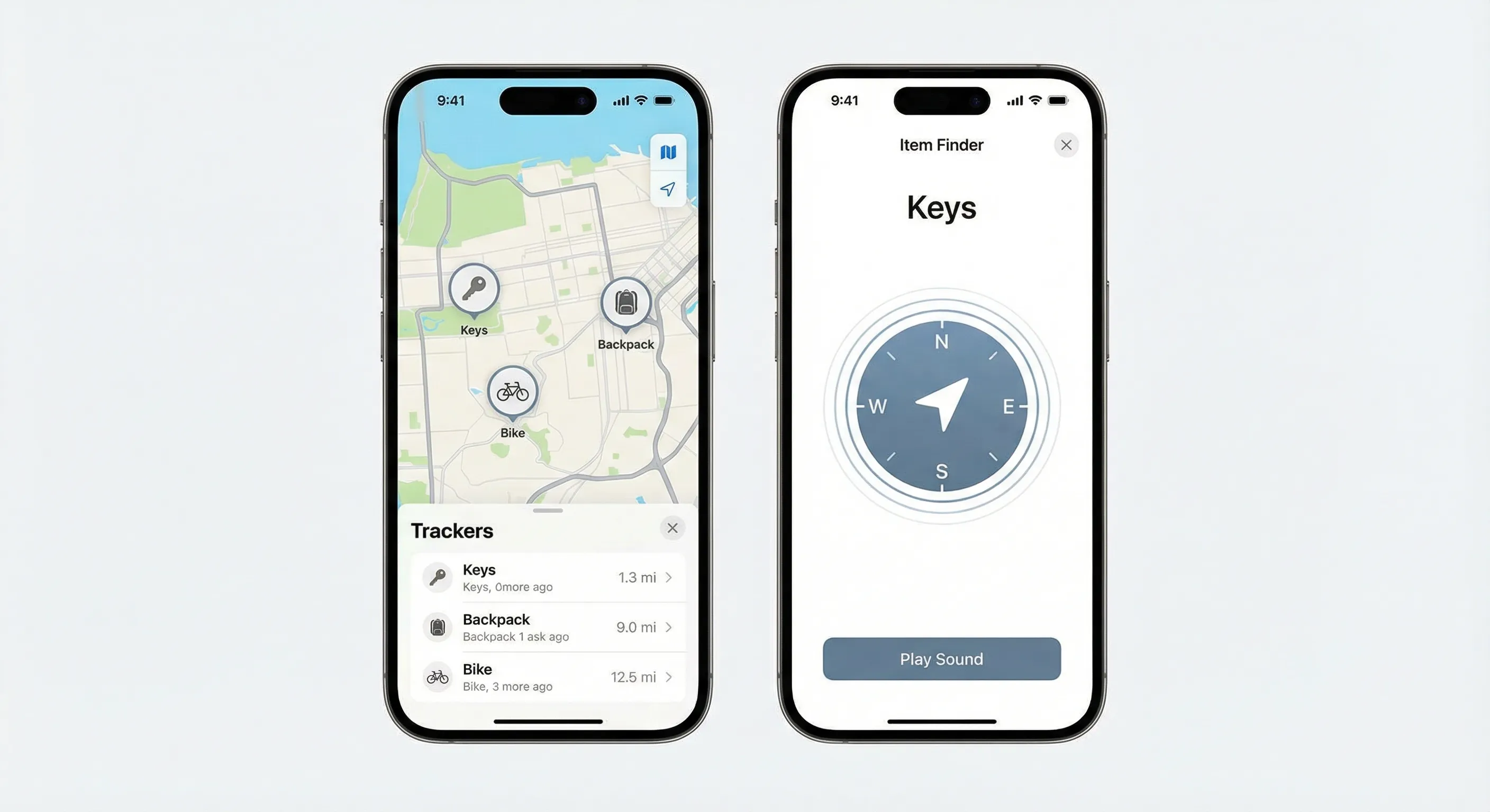 Chipolo App Interface mit Find My Integration